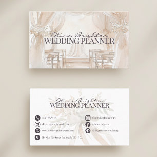 Carte De Visite Organisatrice de mariage professionnelle élégante