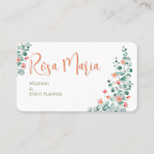 Carte De Visite Organisatrice d'événement floral aquarelle féminin