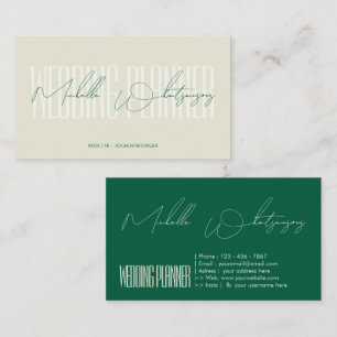 Carte De Visite Organiseur DE MARIAGE monogramme écriture moderne