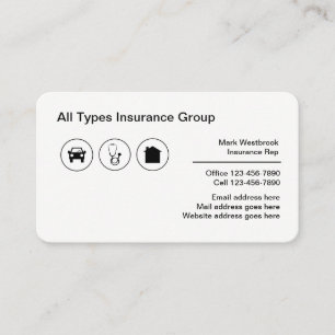 Carte De Visite Organisme multiligne du courtier d'assurance