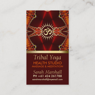 Carte de visite oriental d'âge de yoga tribal