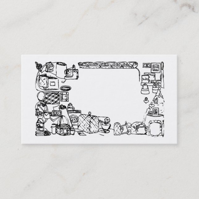 carte de visite orienté de couture (Devant)