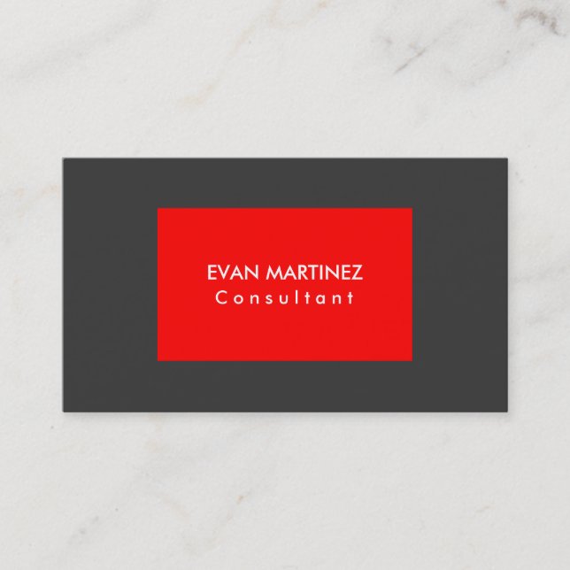 Carte De Visite Original Clean Grey Red Horizontal (Devant)