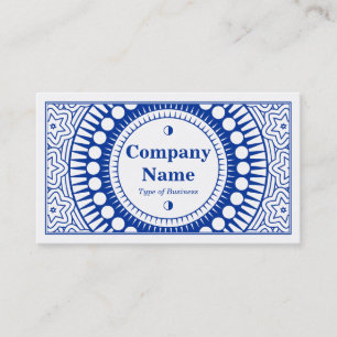 Carte De Visite Ornement 01 - Bleu de marine sur blanc