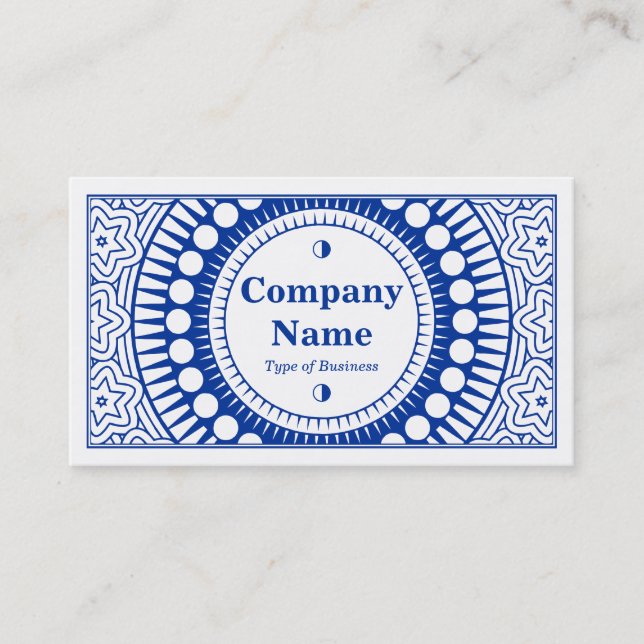 Carte De Visite Ornement 01 - Bleu de marine sur blanc (Devant)