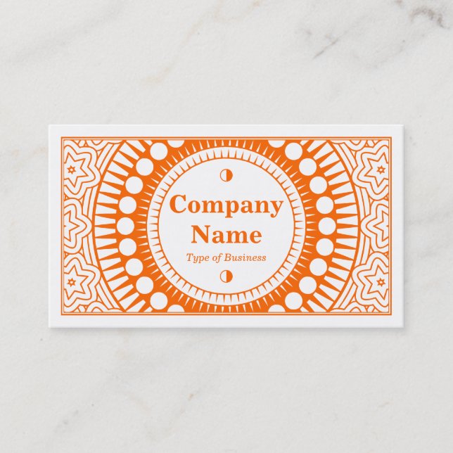 Carte De Visite Ornement 01 - Orange sur blanc (Devant)