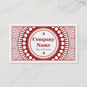 Carte De Visite Ornement 01 - Rouge rubis sur blanc