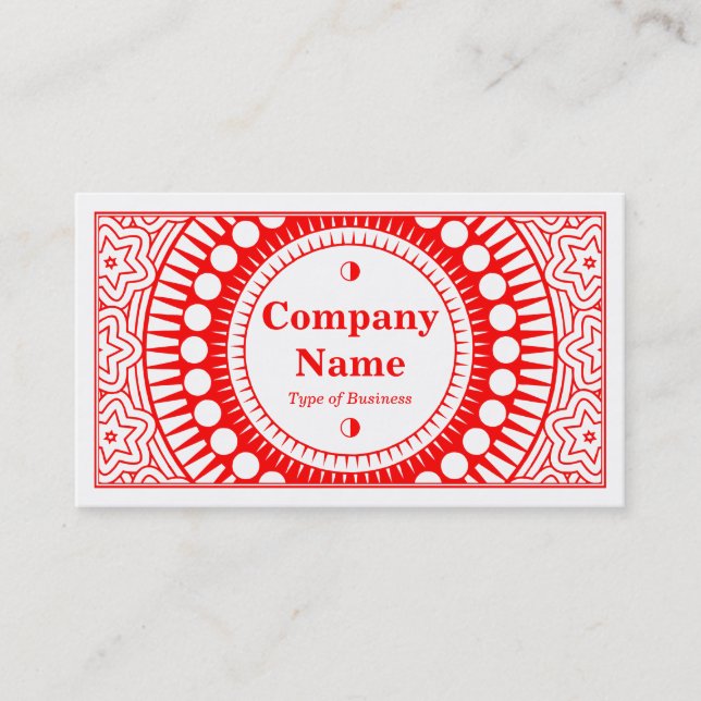 Carte De Visite Ornement 01 - Rouge sur blanc (Devant)