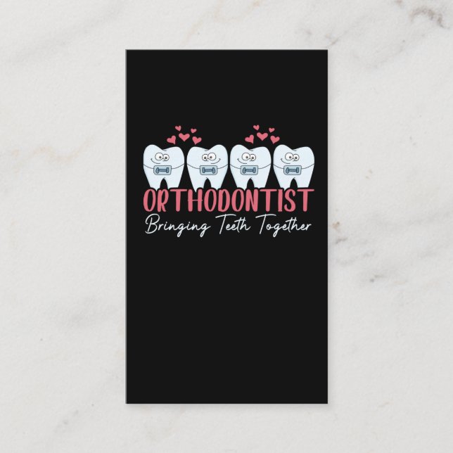 Carte De Visite Orthodontiste qui rassemble les dents (Devant)