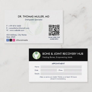 Carte De Visite Orthopédique Spécialiste Affaires   Rendez-vous mo