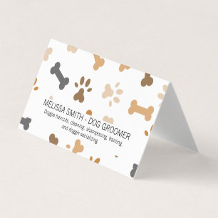Carte De Visite Os de chien et Empreintes de pattes