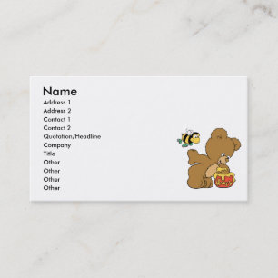 Carte De Visite Ours drôle qui se faufile pour voler du miel
