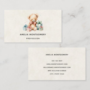 Carte De Visite Ours en peluche mignonne avec cadeaux de Noël