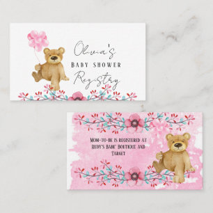 Carte De Visite Ours En Teddy Cute Dans Le Registre Baby shower De