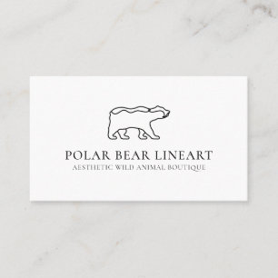 Carte De Visite Ours polaire sauvage d'animal blanc
