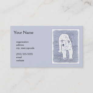Carte De Visite Ours polaire sur la peinture sur glace - Art origi