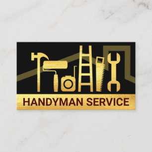Carte De Visite Outil Creative Gold Handyman Outils Rooftop