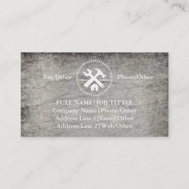 Carte De Visite Outil de charpentier pour constructeurs profession (Devant)