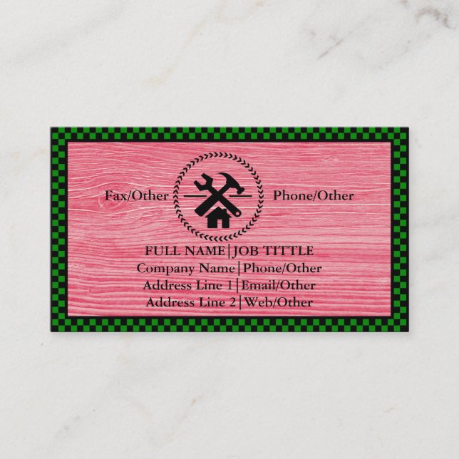 Carte De Visite Outil de charpentier pour constructeurs profession (Devant)