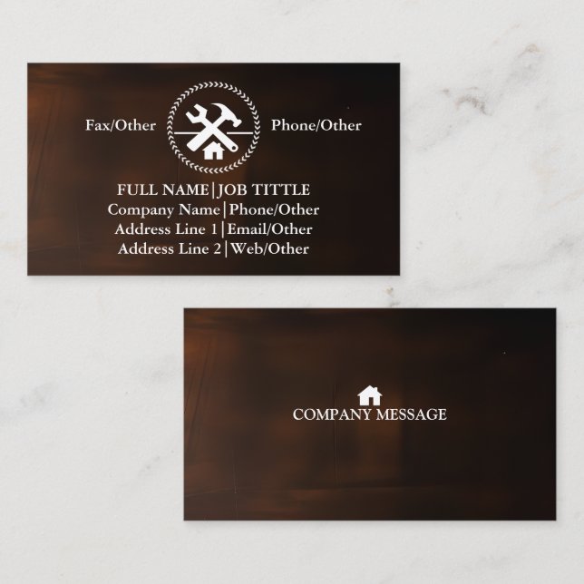 Carte De Visite Outil de charpentier pour constructeurs profession (Devant / Derrière)