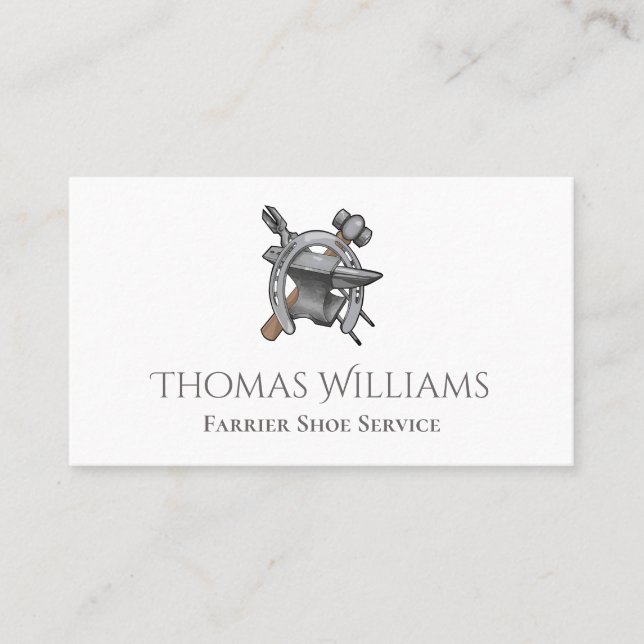 Carte De Visite Outil de fer à cheval Equestrian Horse Farrier (Devant)