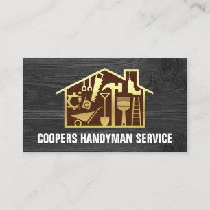 Carte De Visite Outil Gold Handyman Accueil Sur Le Bois