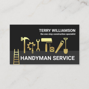 Carte De Visite Outil Gold Handyman Outils Calques gris Retrait