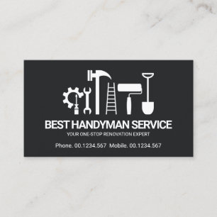 Carte De Visite Outil Handyman Créatif Rétro Motif, Odd Jobs Hom