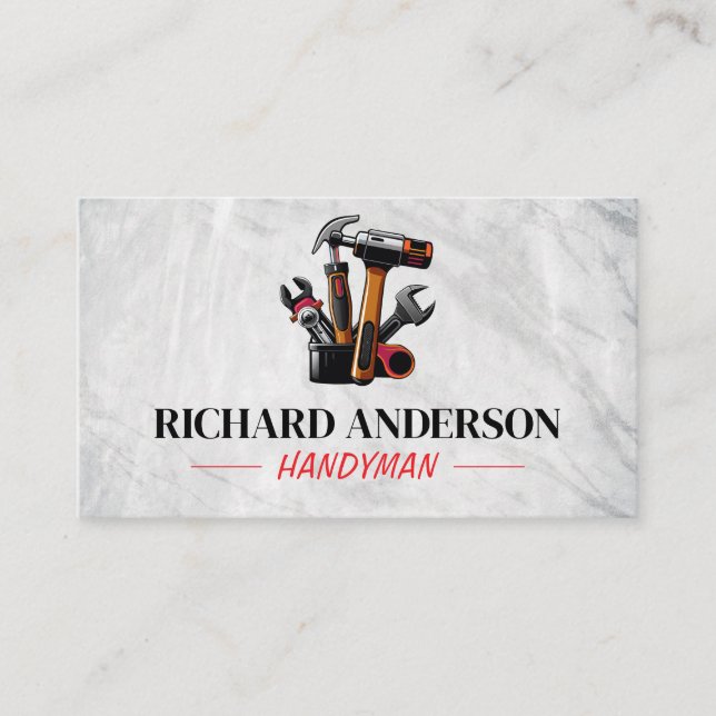 Carte De Visite Outil Handyman Moderne Outils Accueil Service d'am (Devant)
