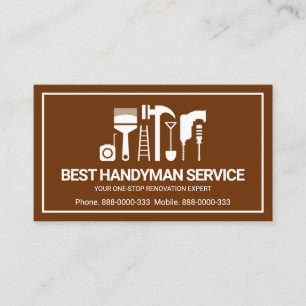 Carte De Visite Outil Handyman Rétro Motif, Odd Jobs Homme