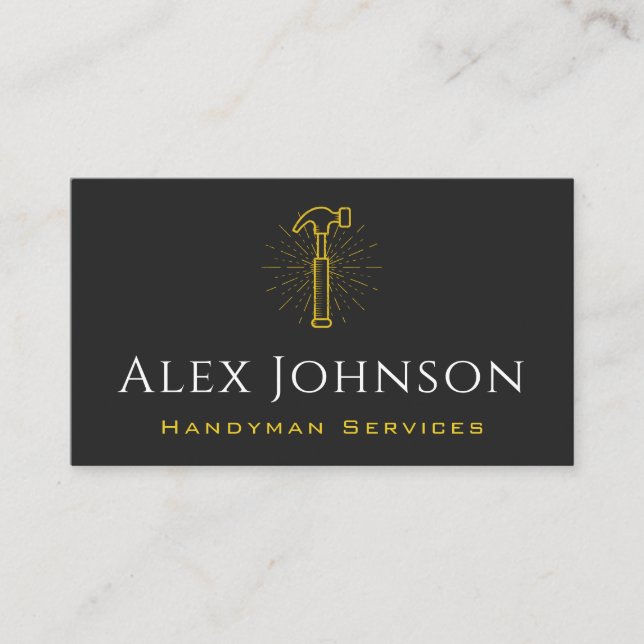 Carte De Visite Outil main marteau jaune Accueil Refroidissement R (Devant)