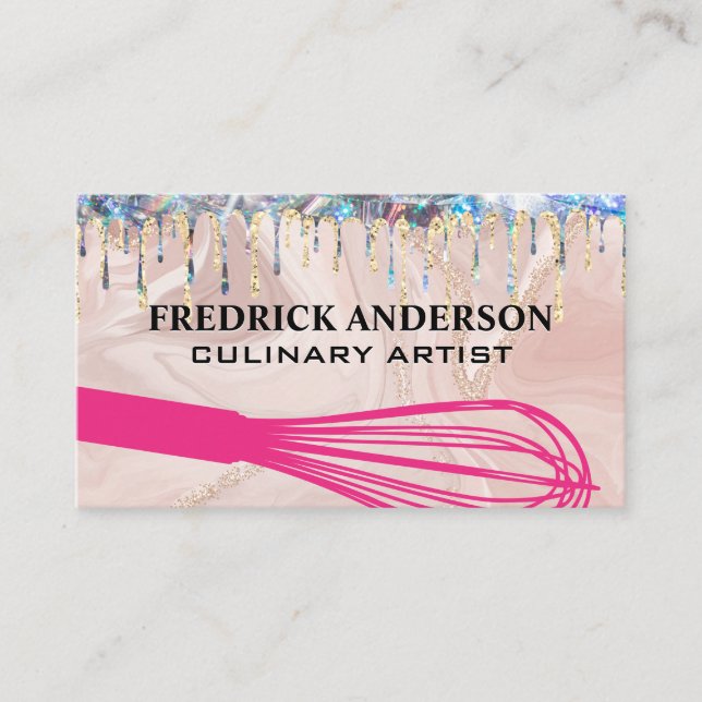 Carte De Visite Outil Whisk | Parties scintillant d'or Shimmer Dri (Devant)