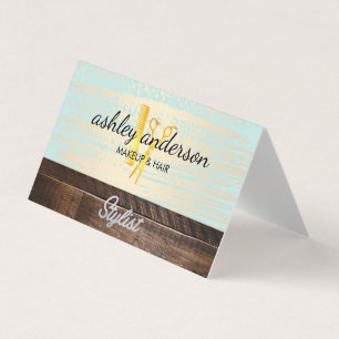 Carte De Visite Outillage de salon brossé or bois