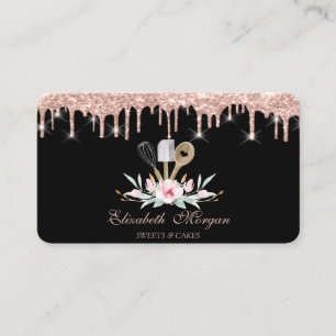 Carte De Visite Outils à main de pâtisserie Parties scintillant