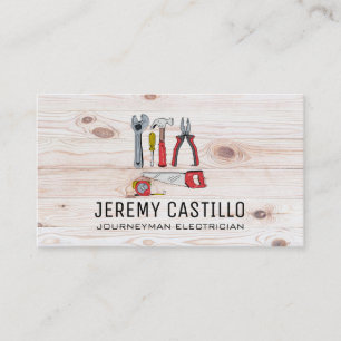 Carte De Visite Outils à main Logo de quincaillerie Planches d