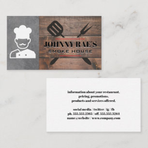 Carte De Visite Outils Barbecue   Chef Grill Master   Bois