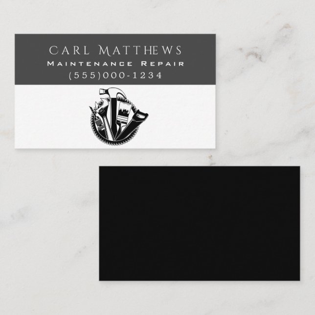 Carte De Visite Outils Conception Handyman Maintenance Service de  (Devant / Derrière)