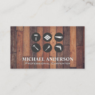 Carte De Visite Outils de construction   Bois