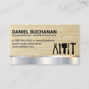 Carte De Visite Outils de construction   Bois   Métal