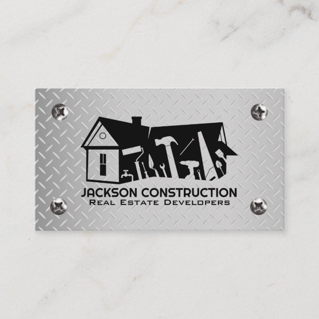 Carte De Visite Outils de construction | Constructeur de maisons (Devant)