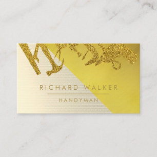 Carte De Visite Outils de construction Handyman Gold Black Busines