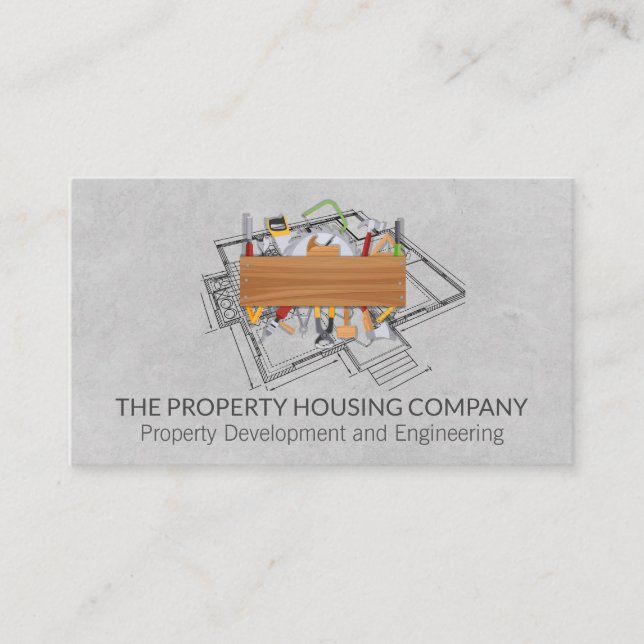 Carte De Visite Outils de construction | Plan directeur (Devant)