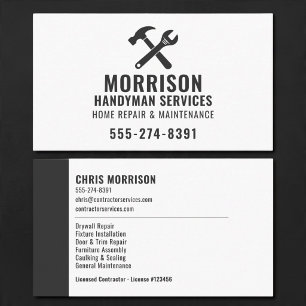 Carte De Visite Outils de construction pour homme à tout faire pro