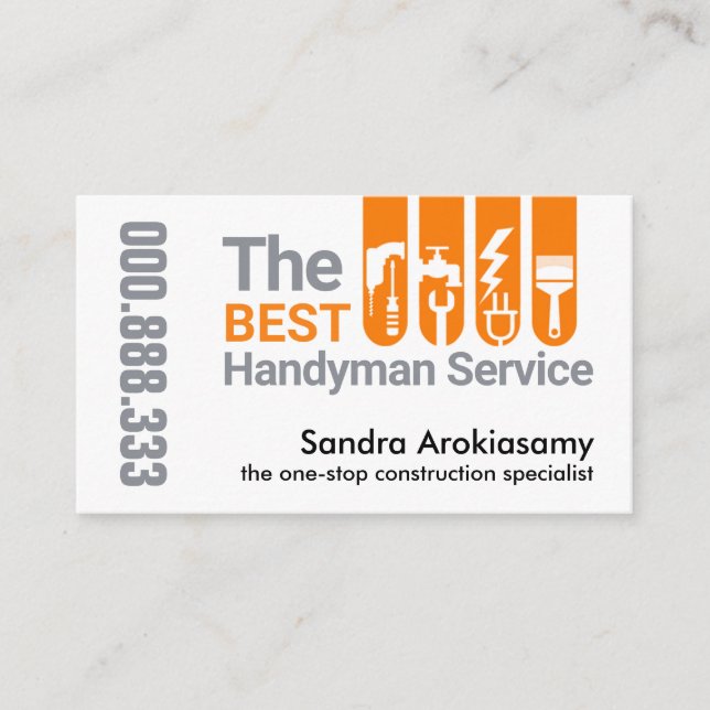 Carte De Visite Outils de création Onglet Handyman Services (Devant)