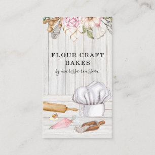 Carte De Visite Outils de cuisson à l'aquarelle du chef pâtissier 