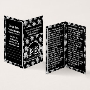 Carte De Visite Outils de duogramme gothique Cool en noir blanc