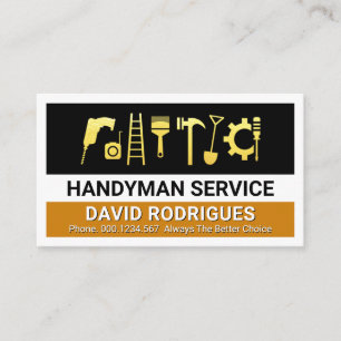 Carte De Visite Outils de Handyman en Or Couches