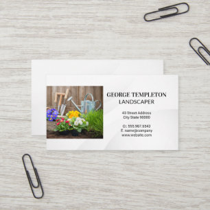 Carte De Visite Outils de jardin   Fleurs et jupes