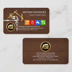 Carte De Visite Outils de main de truss de toit
