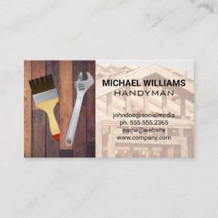 Carte De Visite Outils de matériel Homme à tout faire Chantier